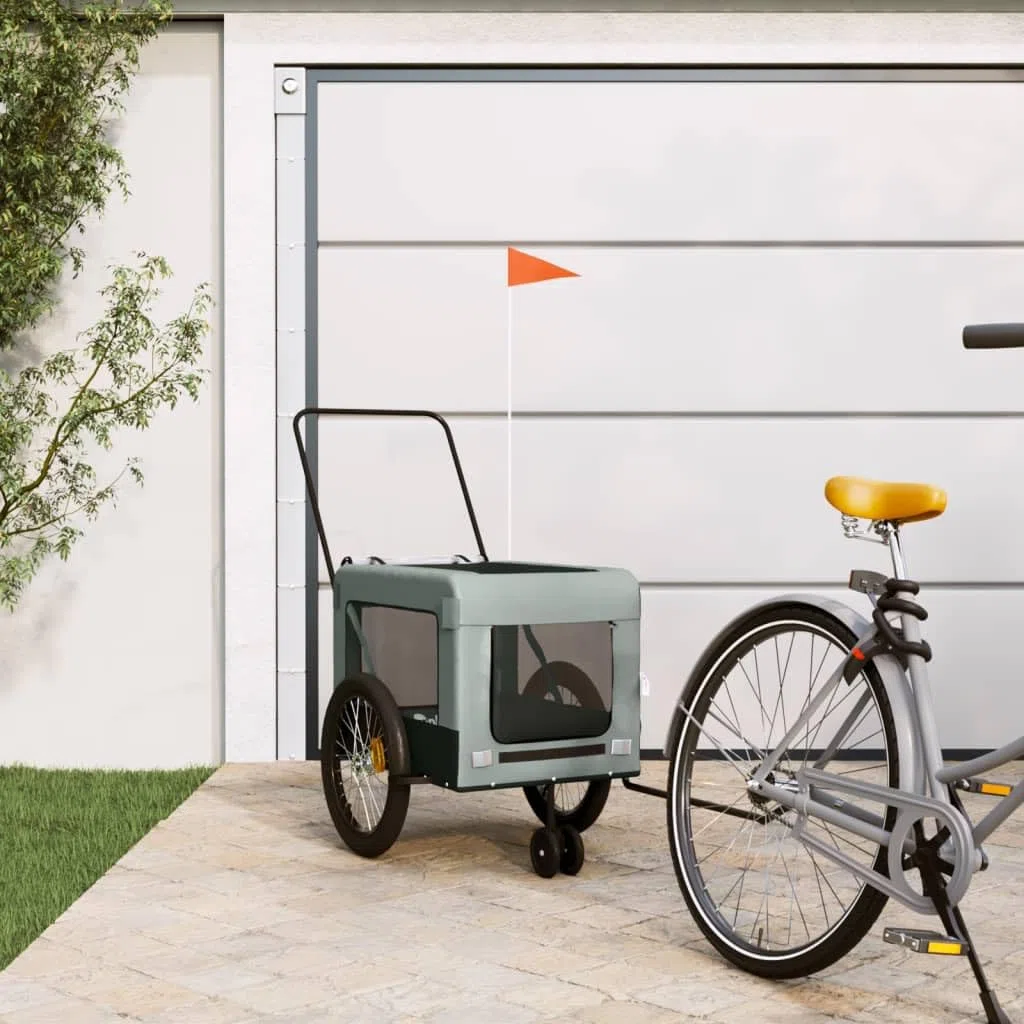 Przyczepa rowerowa dla psów, żółta, czarna, z tkaniny Oxford i żelaza, 68,5 x 135 x 73, składana, z wentylacją siatkową i osłoną przeciwdeszczową, do transportu i spacerów na świeżym