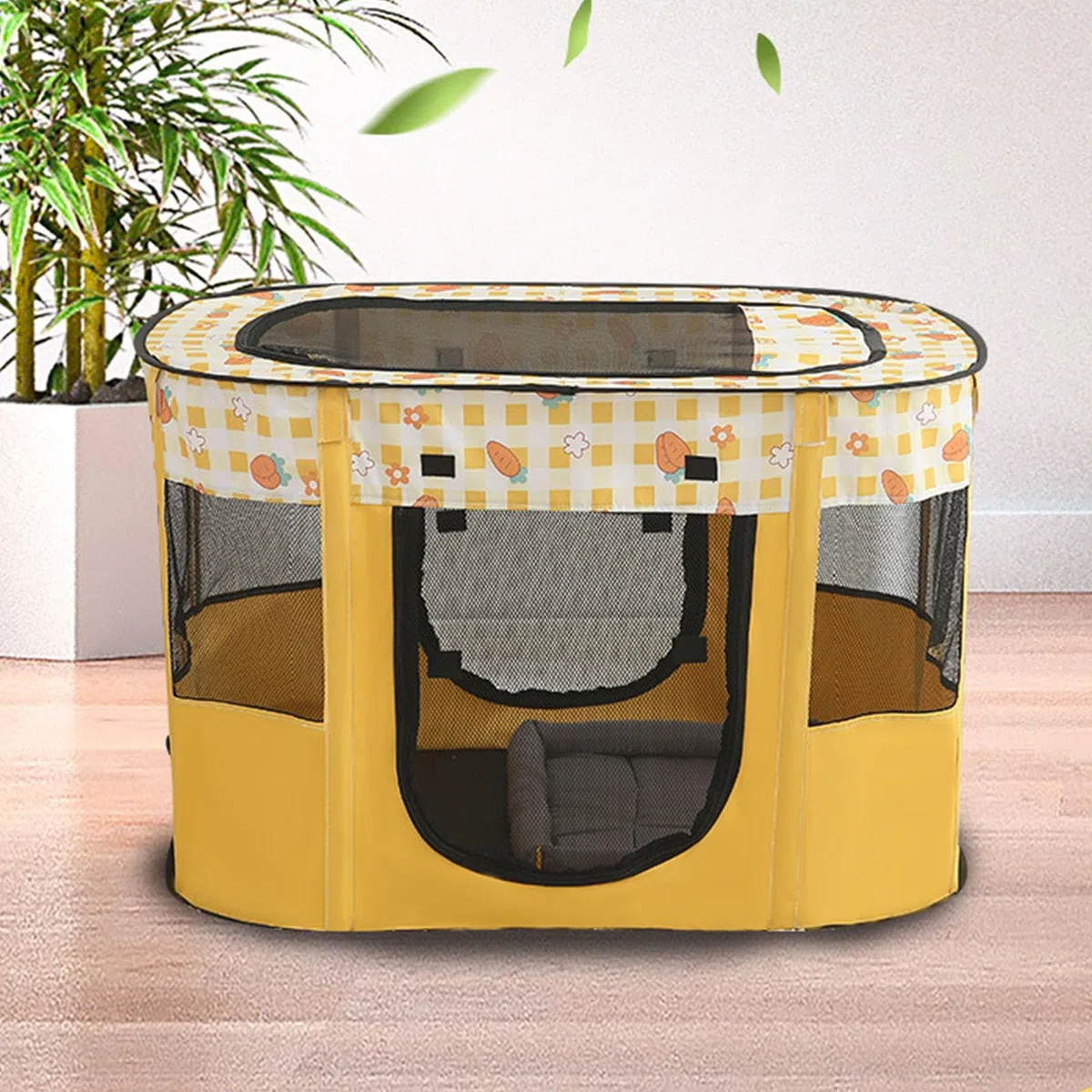 Koci Namiot-klatka Przenośny Składany Wodoodporny (XL90X70X60 YELLOW)